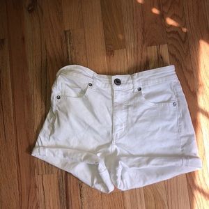 White high waisted shorts
